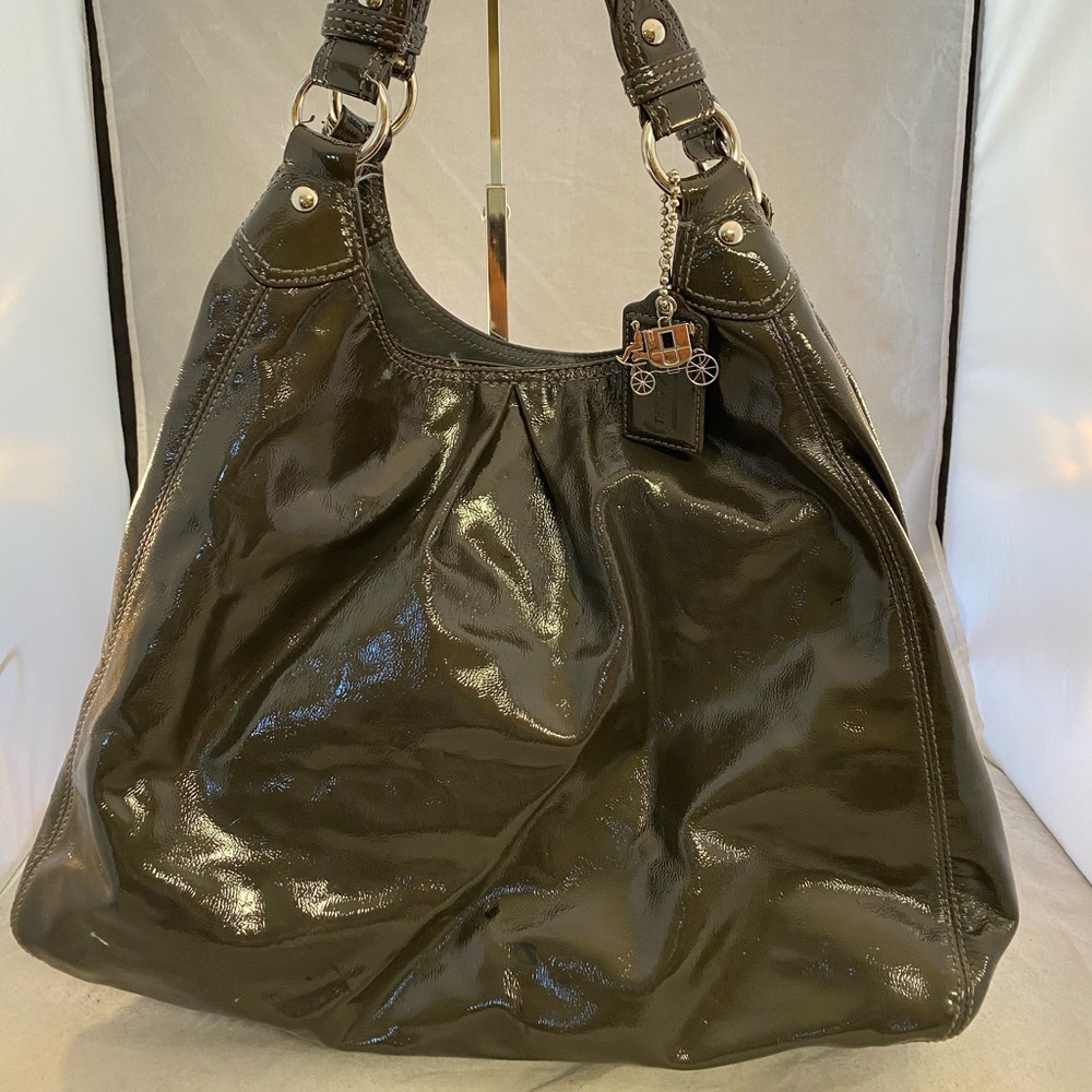 Coach Maggie Gray Patent Leather Hobo